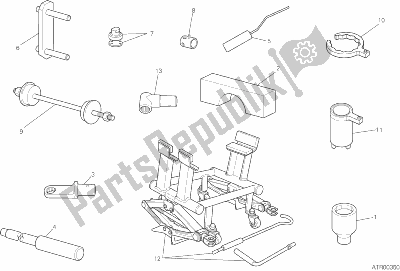 Todas las partes para 01b - Herramientas De Servicio De Taller de Ducati Multistrada 1200 Enduro Touring Pack Brasil 2019 Todas las partes para 01b - Herramientas De Servicio De Taller de Ducati Multistrada 1200 Enduro Touring Pack Brasil 2019